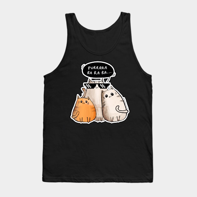 Thug Life - Purra Ra Ra Ra - Cool Gangster Cats Tank Top by applebubble